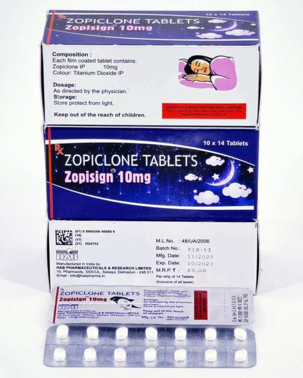 Zopiclone Tablets Zopisign 10mg