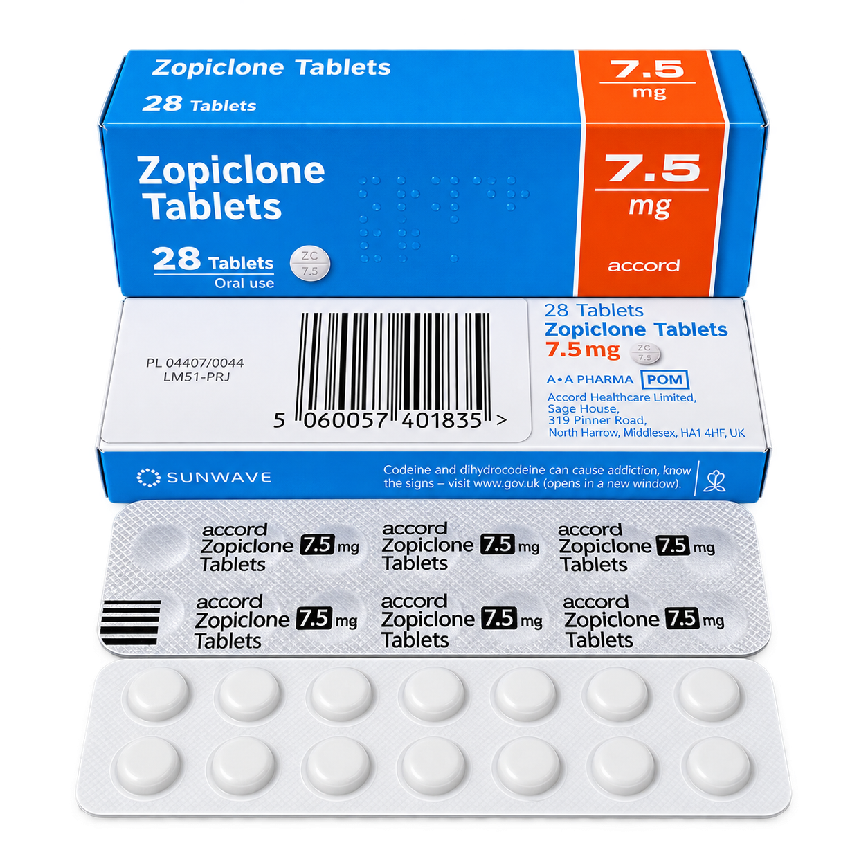 Zopiclone 7.5mg UK Brand